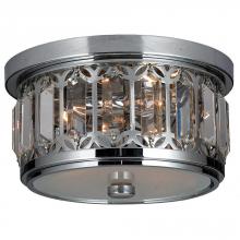  W33139C10 - Parlour 3-Light Chrome Finish and Clear Crystal Flush Mount Ceiling Light 10 in. Dia x 5.5 in. H  Ro