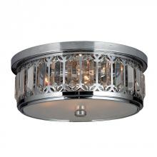  W33139C14 - Parlour 4-Light Chrome Finish and Clear Crystal Flush Mount Ceiling Light 14 in. Dia x 5.5 in. H Rou