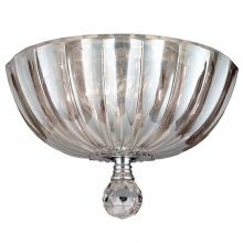  W33141C10-CL - Mansfield 3-Light Chrome Finish and Clear Crystal Bowl Flush Mount Ceiling Light 10 in. Small