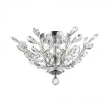  W33152C20 - Aspen 4-Light Chrome Finish and Clear Crystal Floral Semi-Flush Mount Ceiling Light 20 in. Dia x 11