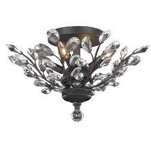  W33152F20 - Aspen 4-Light dark Bronze Finish and Clear Crystal Floral Semi-Flush Mount Ceiling Light 20 in. Dia