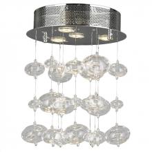  W33153C12 - Effervescence 4-Light Halogen Chrome Finish Blown Glass Bubble Flush Mount Ceiling Light 12 in. Dia 