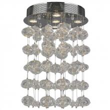  W33153C16 - Effervescence 5-Light Halogen Chrome Finish Blown Glass Bubble Flush Mount Ceiling Light 16 in. Dia 