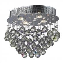  W33231C16 - Icicle 4-Light Chrome Finish and Clear Crystal Flush Mount Ceiling Light 16 in. L x 11.5 in. W x 13