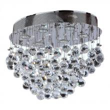  W33232C20 - Icicle 6-Light Chrome Finish and Clear Crystal Flush Mount Ceiling Light 20 in. L x 14 in. W x 14 in