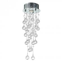  W33258C8 - Icicle 1-Light Chrome Finish and Clear Crystal Flush Mount Ceiling Light 8 in. Dia x 24 in. H Round