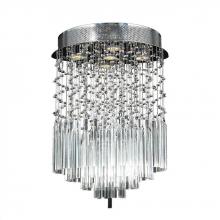  W33260C16-CL - Torrent 5-Light Chrome Finish and Clear Crystal Flush Mount Ceiling Light 16 in. Dia x 22 in. H Roun