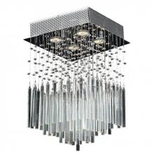  W33261C12-CL - Torrent 4-Light Chrome Finish and Clear Crystal Flush Mount Ceiling Light 12 in. L x 12 in. W x 18 i