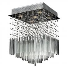  W33261C16-CL - Torrent 5-Light Chrome Finish and Clear Crystal Flush Mount Ceiling Light 16 in. L x 16 in. W x 22 i