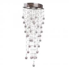  W33263C16 - Icicle 3-Light Chrome Finish and Clear Crystal Flush Mount Ceiling Light 16 in. L x 8 in. W x 40 in.