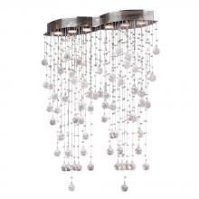  W33263C29 - Icicle 6-Light Chrome Finish and Clear Crystal Flush Mount Ceiling Light 29 in. L x 8 in. W x 40 in.