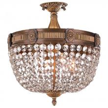  W33353B16-CL - Winchester 4-Light Antique Bronze Finish and Clear Crystal Semi Flush Mount Ceiling Light 16 in. Dia