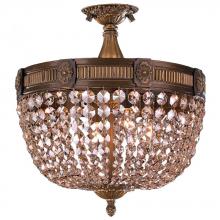  W33353B16-GT - Winchester 4-Light Antique Bronze Finish and Golden Teak Crystal Semi Flush Mount Ceiling Light 16 i