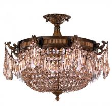  W33354B20-GT - Winchester 3-Light Antique Bronze Finish and Golden Teak Crystal Semi Flush Mount Ceiling Light 20 i