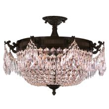  W33354F20-CL - Winchester 3-Light dark Bronze Finish and Clear Crystal Semi Flush Mount Ceiling Light 20 in. Dia x 