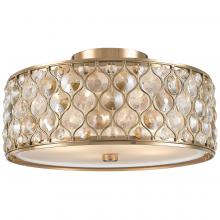  W33410CG16-CM - Paris 4-Light Champagne Gold Finish with Clear and Golden Teak Crystal Flush Mount Ceiling Light 16 