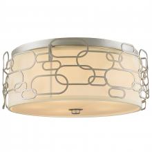 W33442MN20 - Montauk 5-Light Matte Nickel Finish with Ivory Linen Shade Flush Mount 20 in. Dia x 7 in. H Large