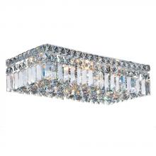  W33529C20 - Cascade 4-Light Chrome Finish and Clear Crystal Flush Mount Ceiling Light 20 in. L x 10 in. W x 5 in