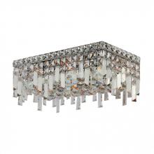  W33628C16 - Cascade 4-Light Chrome Finish and Clear Crystal Flush Mount Ceiling Light 16 in. L x 8 in. W x 7.5 i