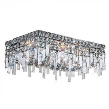  W33629C20 - Cascade 4-Light Chrome Finish and Clear Crystal Flush Mount Ceiling Light 20 in. L x 10 in. W x 7.5 