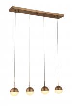  W33813MG28 - Phantasm 10-Watt Matte Gold Finish Integrated LEd Iced Opal Acrylic Kitchen Island Linear Pendant Li