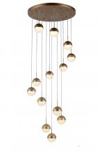  W33816MG22 - Phantasm 32.5-Watt Matte Gold Finish Integrated LEd Iced Opal Acrylic Cascade Pendant Light 3000K 22