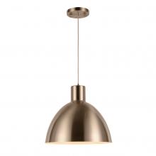  W33822MN12 - Bowery 6-Watt Matte Nickel Finish Integrated LEd Metal dome Pendant Ceiling Light 3000K 12 in. Dia x