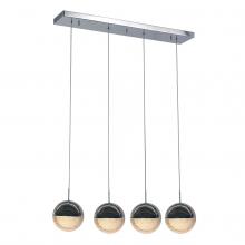  W33882C28 - Phantasm 10-Watt Chrome Finish Integrated LEd Iced Opal Acrylic Kitchen Island Linear Pendant Light 