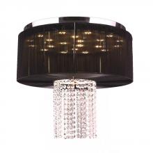  W33954C20-BK - Alice Collection 9 Light LED Chrome Finish and Clear Crystal with Black String Shade 20" D x 18&