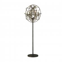  W63190AB24-GT - Armillary 24 in. Dia x 69 in. H  Antique Bronze Finish with Golden Teak Crystal Foucault's Orb T