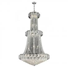  W83036C36 - Empire 32-Light Chrome Finish and Clear Crystal Chandelier 36 in. Dia x 66 in. H Round Large