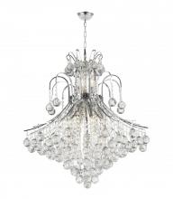  W83040C25 - Empire 15-Light Chrome Finish and Clear Crystal Chandelier 25 in. Dia x 31 in. H Round Large