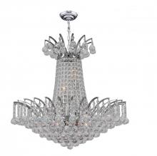  W83053C19 - Empire 8-Light Chrome Finish and Clear Crystal Chandelier 19 in. Dia x 19 in. H Medium