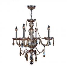  W83095C23-AM - Provence Collection 4 Light Chrome Finish and Amber Crystal Chandelier 23" D x 25" H Medium