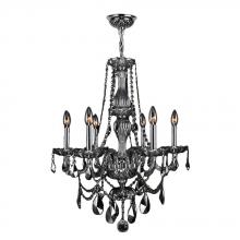  W83096C23-SM - Provence 6-Light Chrome Finish and Smoke Crystal Chandelier 23 in. Dia x 31 in. H Medium