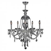  W83101C25-CL - Provence 5-Light Chrome Finish and Clear Crystal Chandelier 25 in. Dia x 28 in. H Large