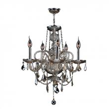  W83102C20-GT - Provence 5-Light Chrome Finish and Golden Teak Crystal Chandelier 20 in. Dia x 22 in. H Medium