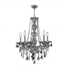  W83104C21-CH - Provence 5-Light Chrome Finish and Chrome Crystal Chandelier 21 in. Dia x 26 in. H Medium