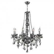  W83106C28-CH - Provence 8-Light Chrome Finish and Chrome Crystal Chandelier 28 in. Dia x 34 in. H Large