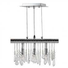 W83110C16 - Nadia 3-Light Chrome Finish Crystal Linear Pendant and Bar Chandelier 16 in. L x 10 in. H Small
