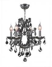  W83115C19-CH - Lyre Collection 4 Light Chrome Finish and Chrome Crystal Chandelier 19" D x 18" H Medium