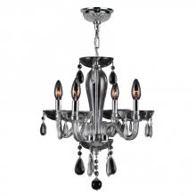  W83126C16-CL - Gatsby 4-Light Chrome Finish and Clear Blown Glass Chandelier 16 in. Dia x 18 in. H Mini