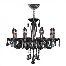  W83129C22-SM - Gatsby Collection 8 Light Chrome Finish and Smoke Blown Glass Chandelier 22" D x 19" H Mediu