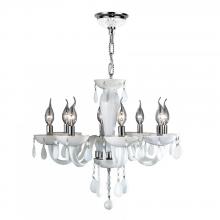  W83129C22-WH - Gatsby Collection 8 Light Chrome Finish and White Blown Glass Chandelier 22" D x 19" H Mediu