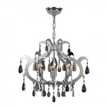  W83130C18 - Henna 6-Light Chrome Finish and Clear Crystal Chandelier 18 in. Dia x 15 in. H Medium