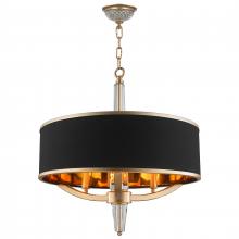  W83139MG21 - Gatsby  3-Light Matte Gold Finish with Black drum Shade Chandelier 21 in. Dia x 22 in. H
