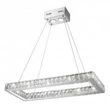  W83145KC28 - Galaxy 14 Integrated LEd Light Chrome Finish diamond Cut Crystal Rectangle Chandelier 6000K 28 in. L