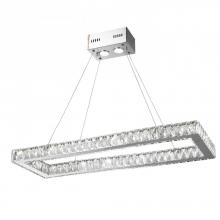  W83145KC34 - Galaxy 16 Integrated LEd Light Chrome Finish diamond Cut Crystal Rectangle Chandelier 6000K 34 in. L