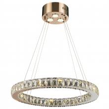  W83146RG24-CL - Galaxy 15 Integrated LEd Light Rose Finish diamond Cut Crystal Circular Ring Chandelier 6000K 24 in.
