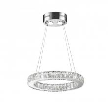  W83147KC18 - Galaxy 10 Integrated LEd Light Chrome Finish diamond Cut Crystal Oval Ring Chandelier 6000K 18 in. L